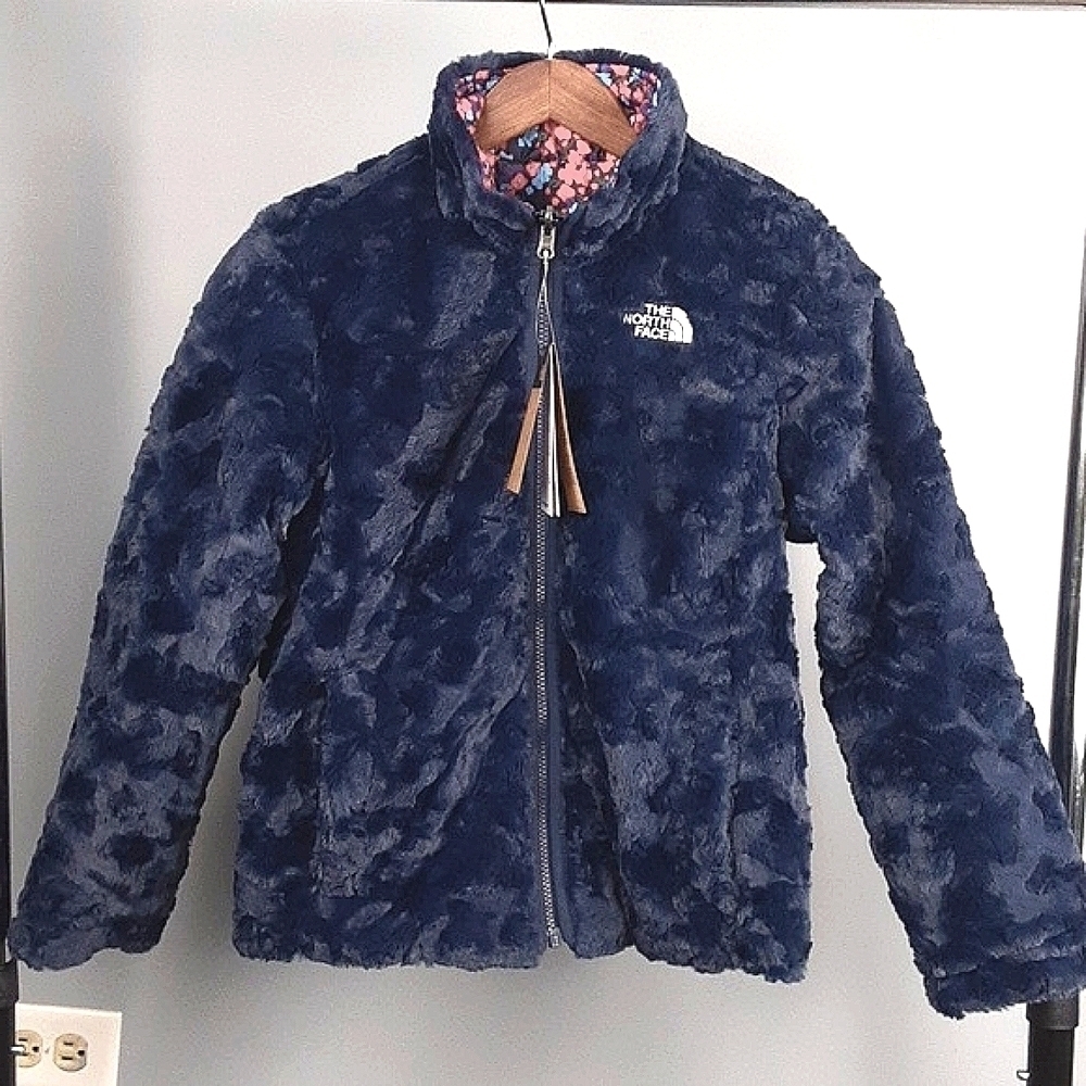 The North Face Kids Reversible Navy Mossbud Swirl Floral Print Jacket